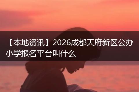 【本地资讯】2026成都天府新区公办小学报名平台叫什么