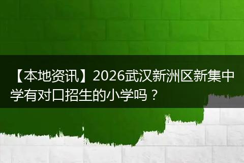 【本地资讯】2026武汉新洲区新集中学有对口招生的小学吗？